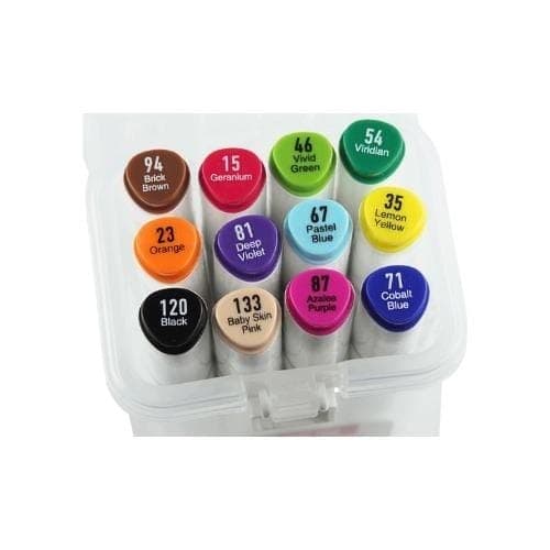 ปากกาเคมี 2 หัว No.GMM-509 12 สี