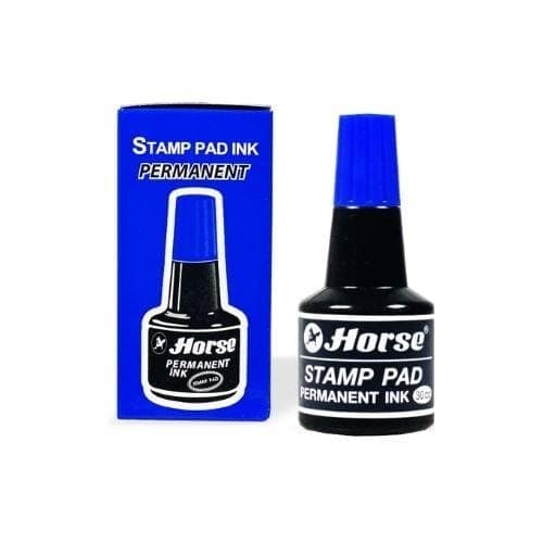 หมึกเติมแท่นประทับ Horse 30 ซีซี สีน้ำเงิน กันน้ำ