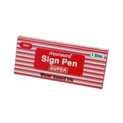 ปากกาสีน้ำ Monami Super Sign Pen สีแดง