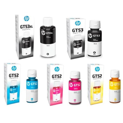 หมึกเติมแบบขวด HP GT53XL BK / HP GT53 BK  / HP GT52 C / HP GT52 M / HP GT52 Y