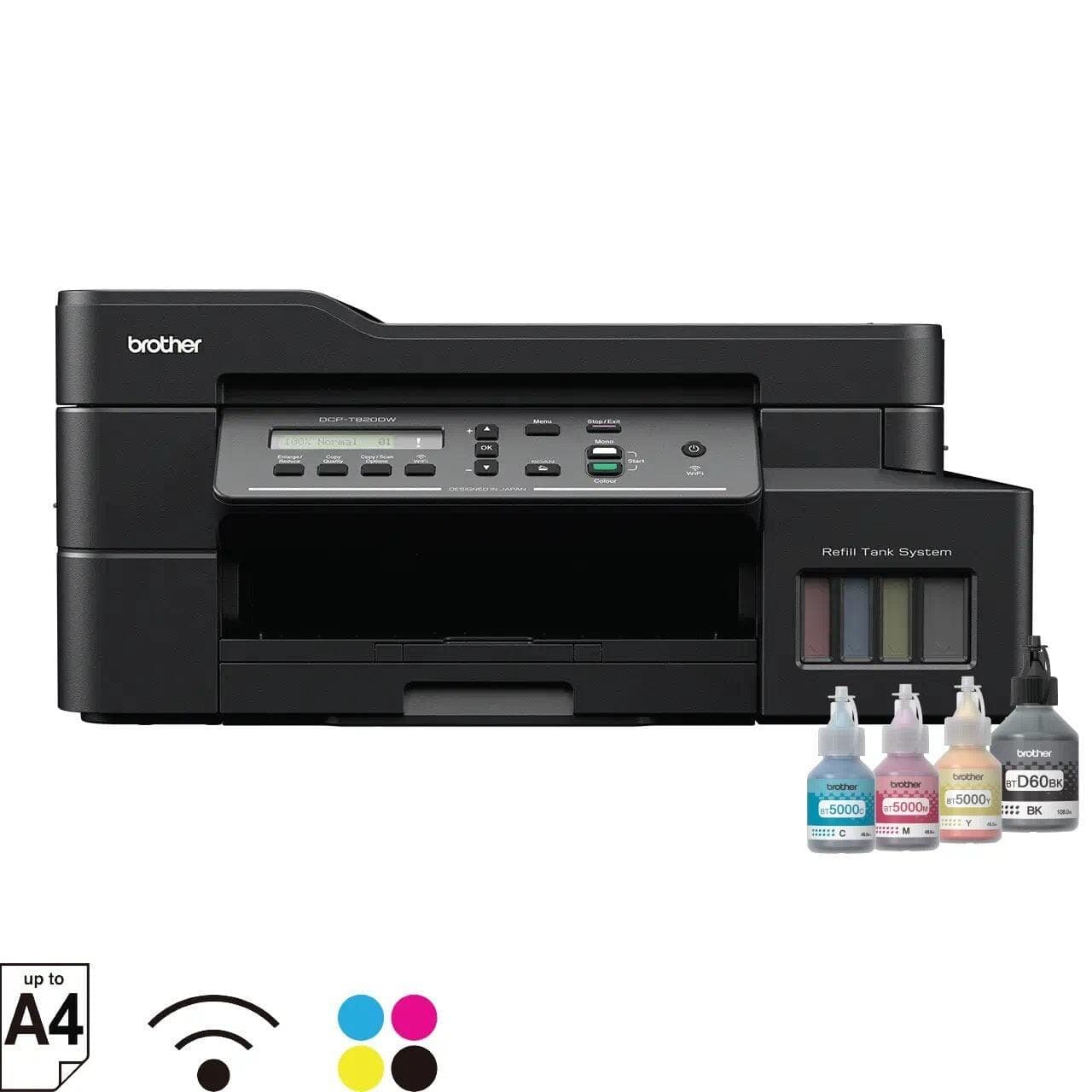 เครื่องปริ้นเตอร์มัลติฟังก์ชันอิงค์แท็งก์ BROTHER DCP-T820DW