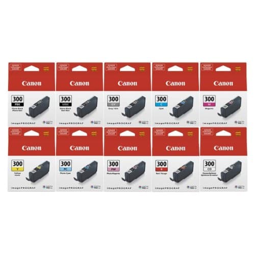 CANON PFI-300 MBK PBK CO GY R C M Y PC PM