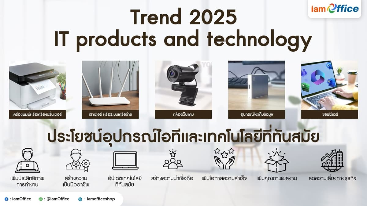 อุปกรณ์สำนักงาน สินค้าไอทีและเทคโนโลยี ยุค 2025