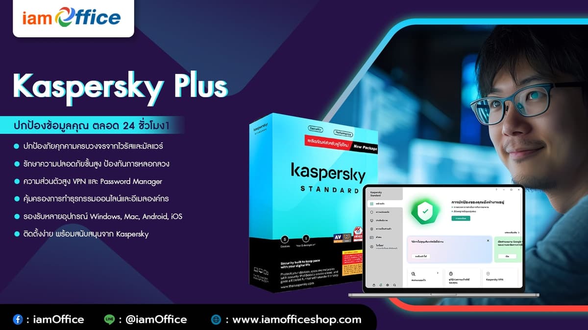 Kaspersky Plus ปกป้องทุกการใช้งาน ปลอดภัยในคลิกเดียว