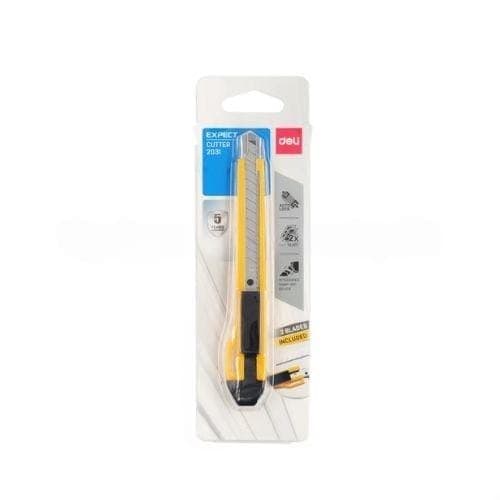 คัตเตอร์ Deli No.DL-2031E สีเหลือง