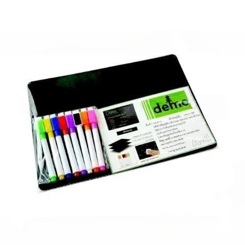 กระดานบอร์ด เดโม แม่เหล็กติดตู้เย็น สีดำ พร้อมปากกา (A4)