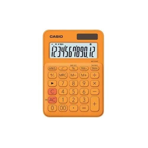 เครื่องคิดเลข CASIO รุ่น MS-20UC สีส้ม 12 หลัก