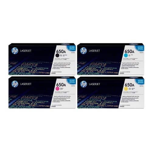 หมึกโทนเนอร์เลเซอร์ HP 650A (CE270A BK) / HP 650A (CE271A C) / HP 650A (CE273A M) / HP 650A (CE272A Y)