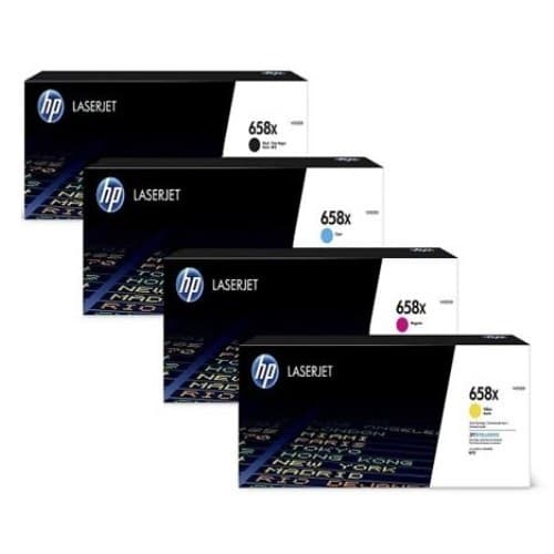หมึกโทนเนอร์เลเซอร์ HP 658X (W2000X BK) / HP 658X (W2001X C) / HP 658X (W2003X M) / HP 658X (W2002X Y)