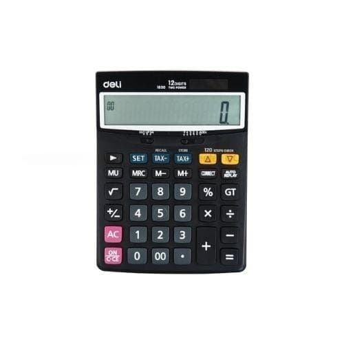 เครื่องคิดเลข Deli DL-1630E 12 หลัก สีดำ