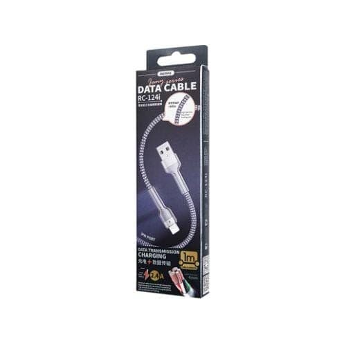 สายชาร์จ Remax Lightning No.RC-124i สีเงิน