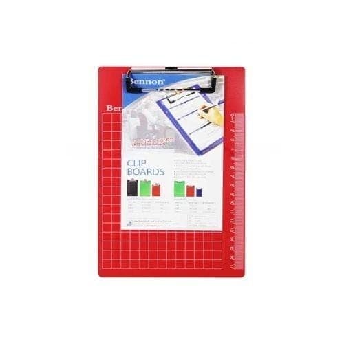 คลิปบอร์ดพลาสติก Bennon CB-13 สีแดง (A5)