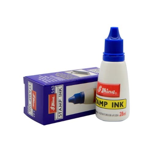 หมึกเติมตรายาง ไชน์นี่ 28 ml. สีน้ำเงิน