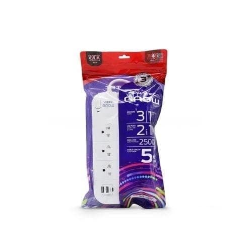 รางปลั๊กไฟ VEXXO F5STB-VG01-1332 สีขาว