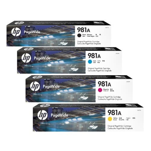 หมึกอิงค์เจ็ท HP 981A BK (J3M71A) / HP 981A C (J3M68A) / HP 981A M  (J3M69A) / HP 981A Y (J3M70A)