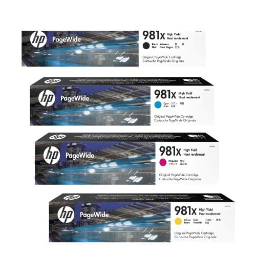 หมึกอิงค์เจ็ท HP 981X BK (L0R12A) / HP 981X C (L0R09A) / HP 981X M  (L0R10A) / HP 981X Y (L0R11A)
